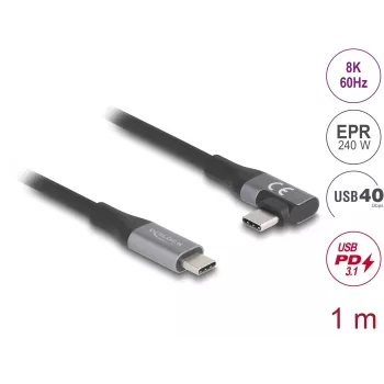 Cable USB DeLOCK 81131 1 m USB-C negro 40 Gbit/s