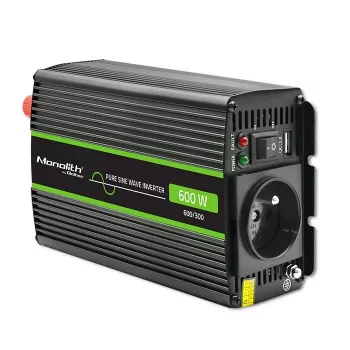 Adaptador/inversor para coche Qoltec Monolith 600 W Negro