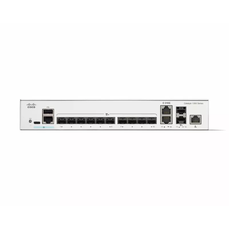 Switch de red Cisco Catalyst C1300-12XS gestionado L2/L3, 12 x 10Gb SFP+, 240 Gbit/s, 16k MAC, montaje en rack, gris