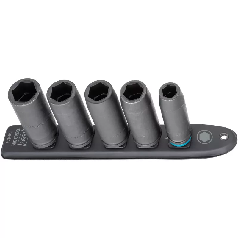 Juego de vasos de impacto Hazet 900Slg-SR/5, vasos hexagonales 5 piezas, medidas SW 13–SW 24