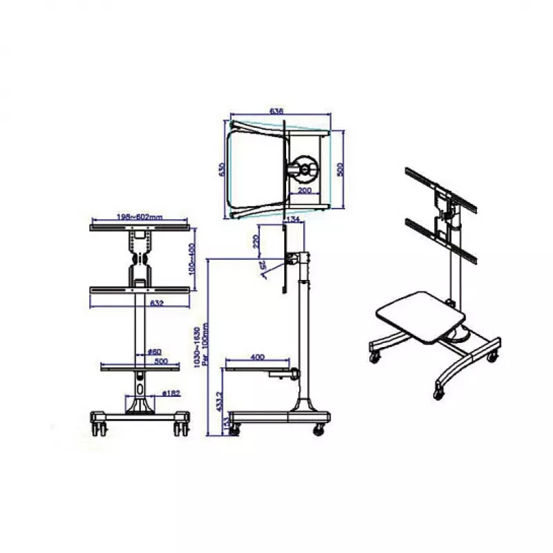 VALUE soporte móvil para LCD/TV, 27-47