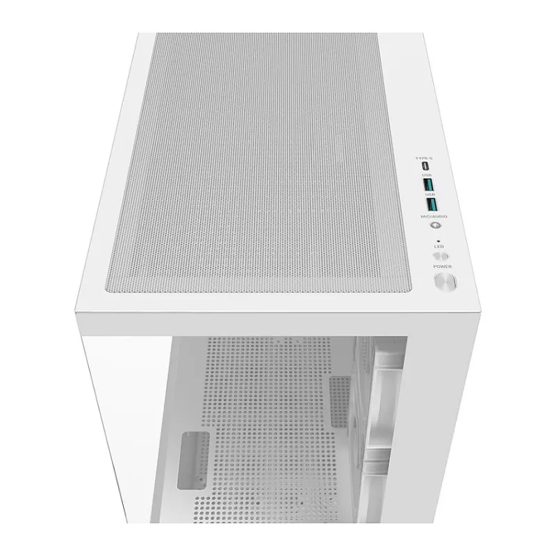 Caja semitorre PC DeepCool CG380 3F WH — Blanca, 235×437×451 mm, compatible con 2,5