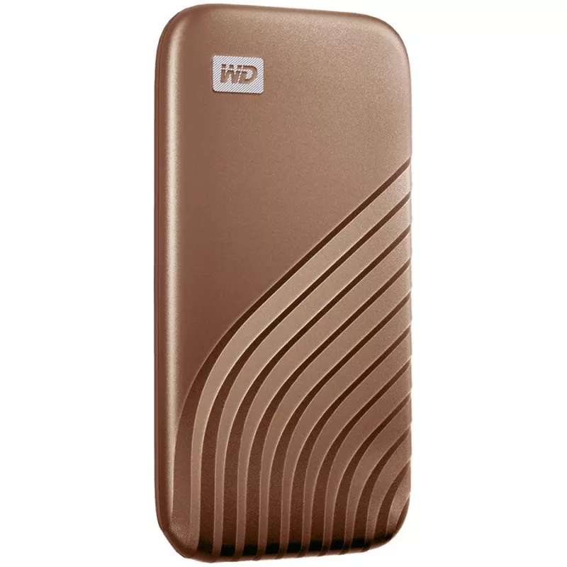 WD My Passport SSD WDBAGF0010BGD - SSD - cifrado - 1 TB - externo (portátil) - USB 3.2 Gen 2 (conector USB-C) - AES de 256 bits - Dorado