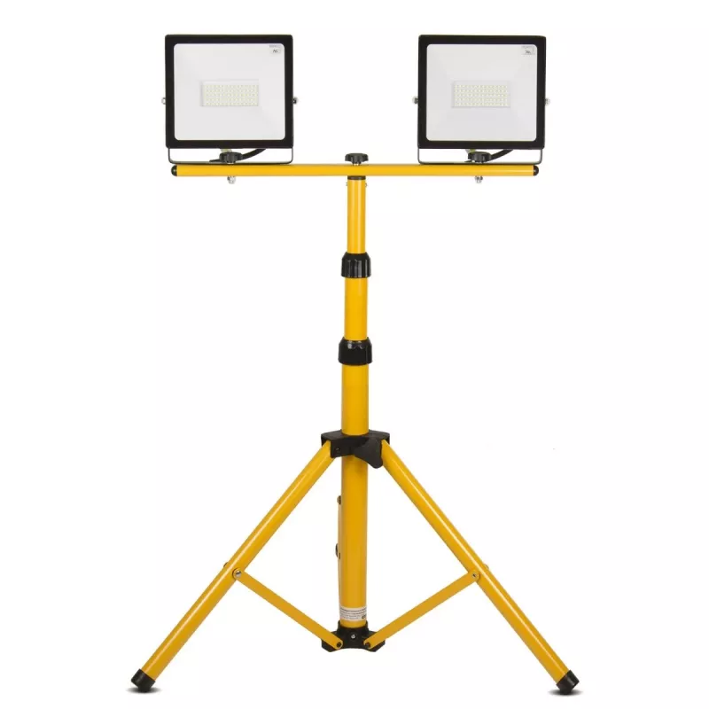 Trípode MACLEAN MCE583 altura ajustable para focos, estructura metálica, amarillo