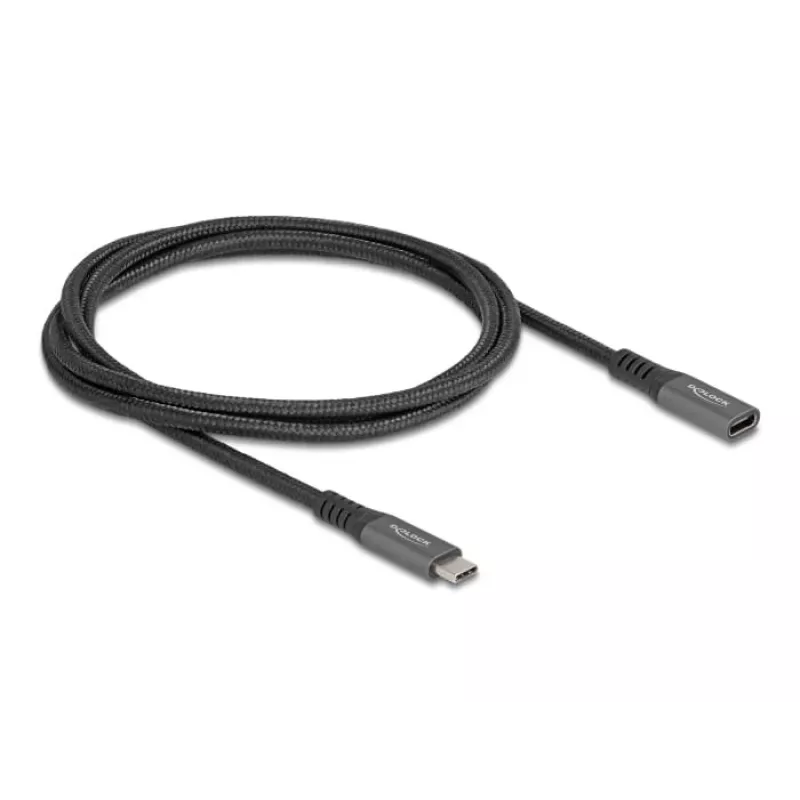 Cable de extensión USB DeLOCK Type-C conector macho a conector hembra 10 Gbit/s 1 m gris metal
