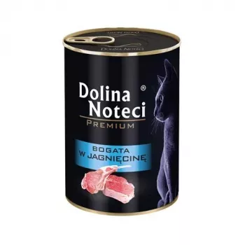 Comida húmeda para gatos Dolina Noteci DOLINA NOTECI Premium 400 g — pollo y cordero, gatos adultos, lata