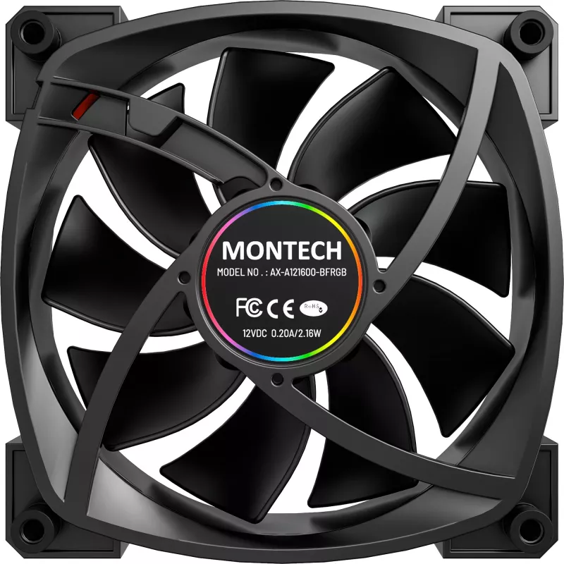 Ventilador de carcasa MONTECH AX120 120mm ARGB pack de 3 - Negro