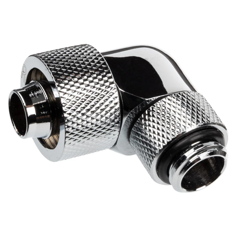 Conector Alphacool Eiszapfen 90 grados G1/4 inch macho a 16/10 mm - giratorio, cromo-plata