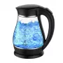 Adler | Hervidor | AD 1274 | Estándar | 2200 W | 1,7 L | Plástico/vidrio | Base giratoria 360° | Negro/transparente