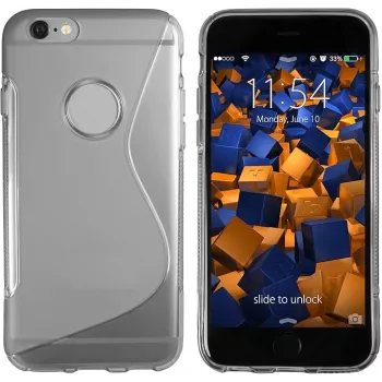 Funda TPU mumbi S-Design transparente negra para Apple iPhone 6/6s (MUMBI_4498)
