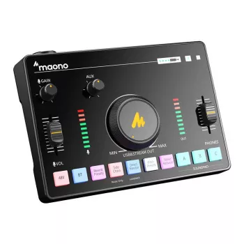 Mesa de mezclas MAONO AMC2 Neo, mesa de mezclas USB de 2 canales con conexión USB