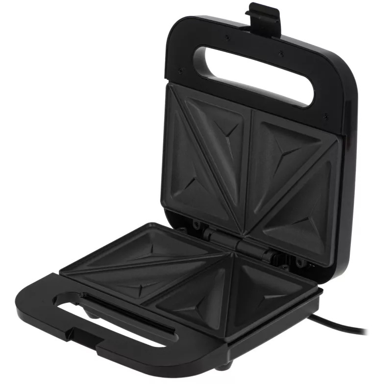 Sandwichera Adler AD 3076 — sandwichera compacta de sobremesa de 1000 W, negra/plateada