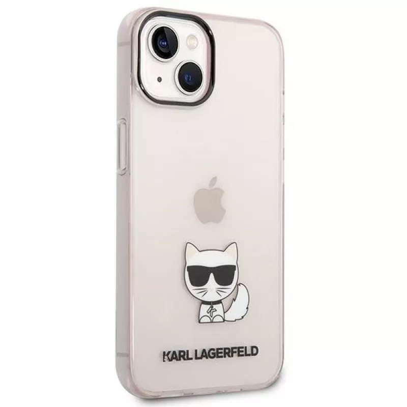 Karl Lagerfeld KLHCP14MCTRI iPhone 14 Plus / 15 Plus 6.7 Carcasa rígida rosa / rosa transparente Choupette Body