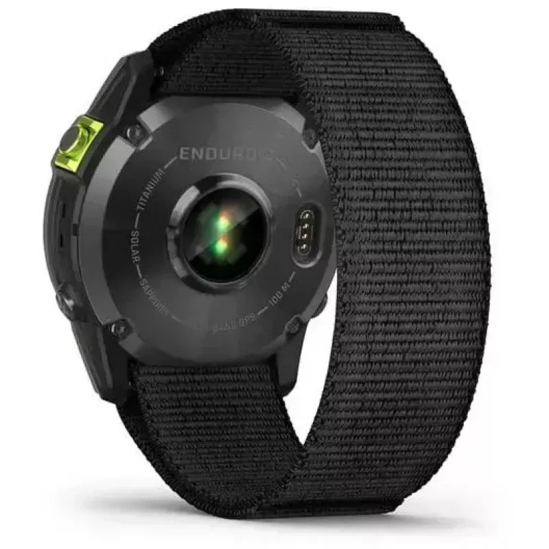 Reloj inteligente Garmin Enduro 2 Sapphire Solar 35 mm, pantalla táctil MIP de 1,4" 280 x 280, 32 GB, GPS, Wi-Fi, caja de titanio DLC Carbon Grey, correa negra