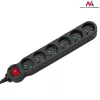 Alargador de corriente MACLEAN MCE225 — cable de 1.5 m, 6 tomas AC Type F, interior, negro