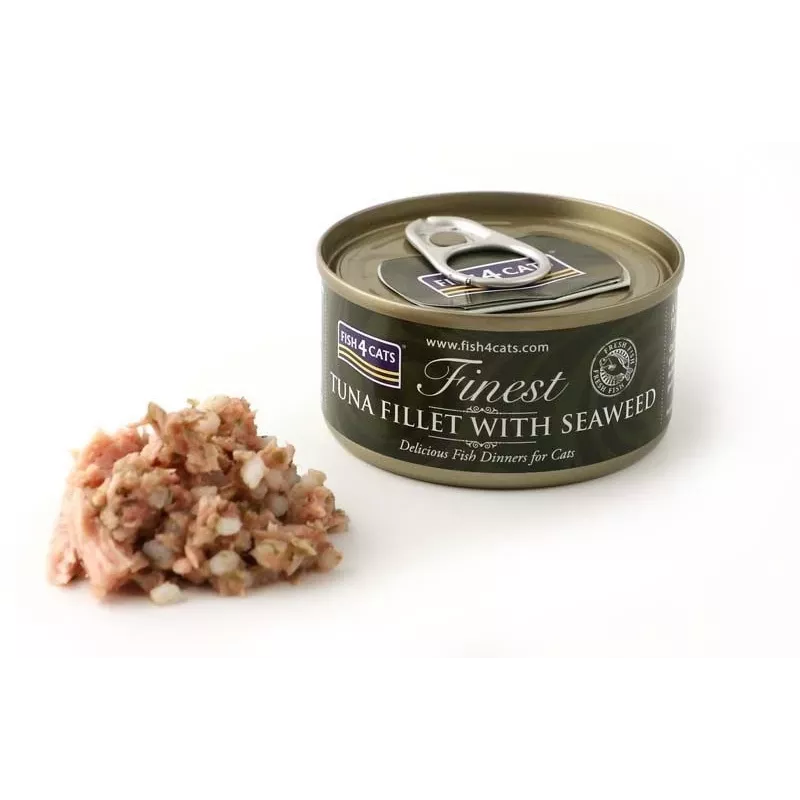 FISH4CATS Filete de atún con algas - comida húmeda para gatos - 70 g