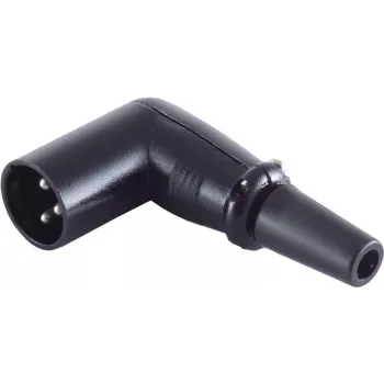 Conector acodado XLR ShiverPeaks BS55006 – conector macho de micrófono/cable acodado de 3 polos, negro