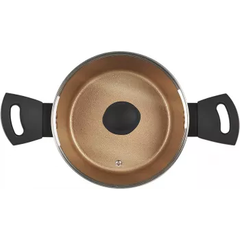 Olla Russell Hobbs RH01669BEU7 20 cm, negra, interior de acero inoxidable