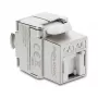 Módulo Keystone DELOCK RJ45 a LSA Cat.6A apantallado sin herramientas, plano, plata/blanco, con tapa antipolvo