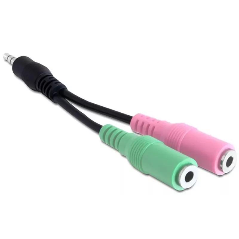 Adaptador de audio Delock - conector macho minijack estéreo a conector hembra minijack estéreo