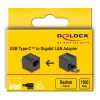 Adaptador DeLOCK USB Type-C a Gigabit LAN mini negro