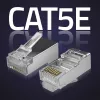 Conector RJ45 modular QOLTEC 54554 CAT5e FTP, 100 uds., plateado, plástico, 11×22×18 mm