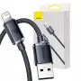 Baseus Crystal Shine Cable USB a Lightning, 2,4A, 2m (negro)