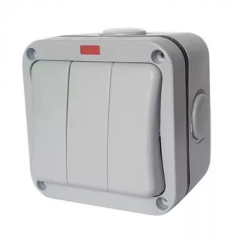 Interruptor de superficie 3 canales, IP66, EU