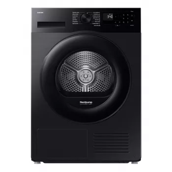 Samsung Secadora DV90DG52A0ABLE, negra, SpaceMax, Hygiene-Pflege, 9 kg, A+++, Bomba de calor, Negro