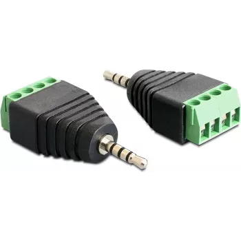Adaptador de cambio de género de cable DeLOCK 65454 2,5 mm 4 pines negro verde