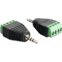 Adaptador de cambio de género de cable DeLOCK 65454 2,5 mm 4 pines negro verde