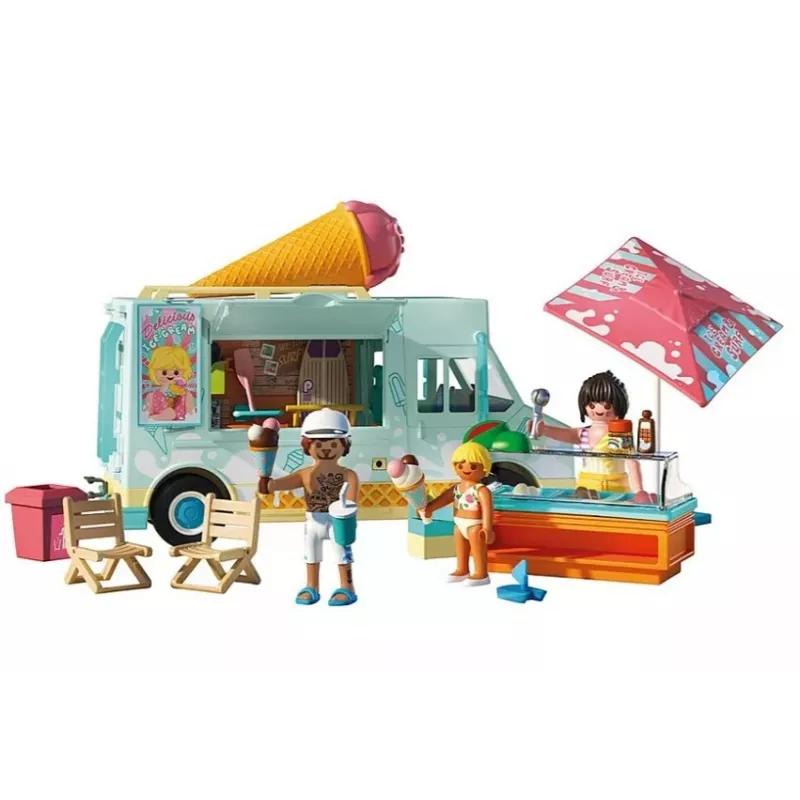 PLAYMOBIL set de juego Eiswagen & Surfshop 71904 con figuras