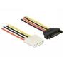 Cable de alimentación interno DeLOCK 60136 0,2 m SATA 15 pines a Molex 4 pines