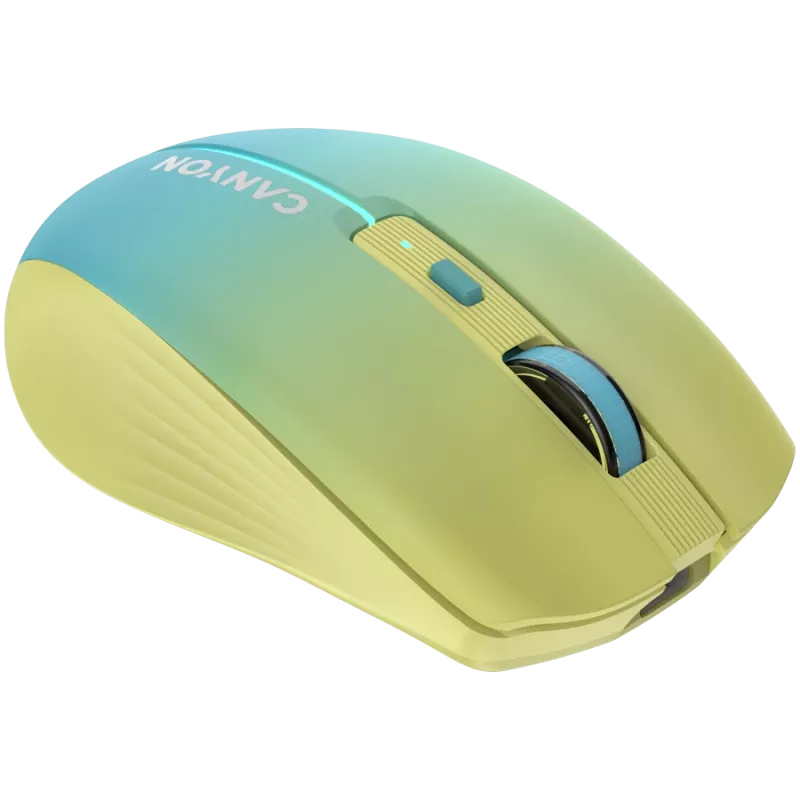 Ratón CANYON MW-44 inalámbrico con carga amarillo azul