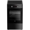 Placa de inducción con horno eléctrico Beko FSM59305BDT, 60 L, 50 cm de ancho, negro, clase de eficiencia energética A, inducción con 4 zonas Boost