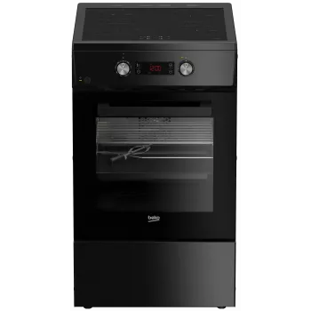 Placa de inducción con horno eléctrico Beko FSM59305BDT, 60 L, 50 cm de ancho, negro, clase de eficiencia energética A, inducción con 4 zonas Boost
