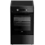 Placa de inducción con horno eléctrico Beko FSM59305BDT, 60 L, 50 cm de ancho, negro, clase de eficiencia energética A, inducción con 4 zonas Boost