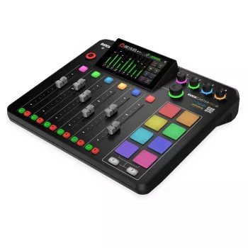 Controlador de estudio RØDE Caster Pro II Negro — 4 combo XLR/TRS, 4 salidas de auriculares, 8 pads, pantalla táctil, Wi‑Fi, Bluetooth, USB‑C