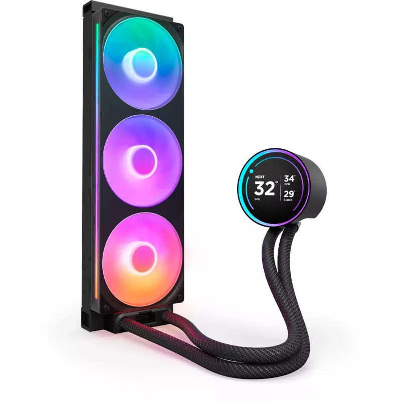 NZXT Kraken Elite 360 RGB refrigeración líquida todo en uno para procesador 12 cm negro 1 ud.