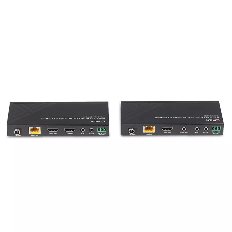 Lindy 38217 extensor HDBaseT HDMI 4K60 por Cat.6 de 150 m, IR y RS-232, transmisor y receptor