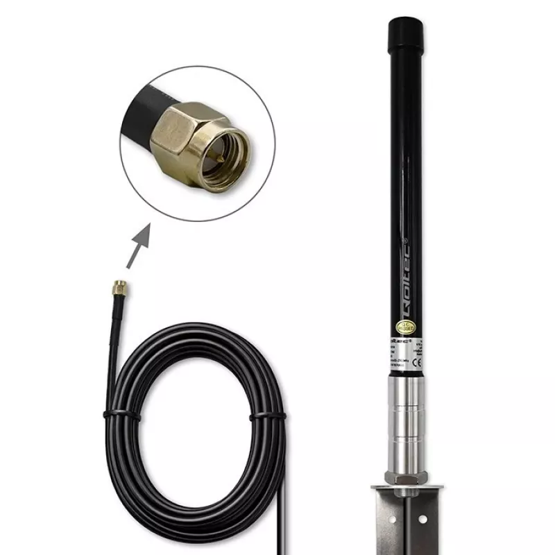 Antena omnidireccional 4G LTE exterior QOLTEC 15 dBi con conector SMA