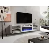 Mueble TV POLO 180x33x39 blanco + chimenea blanca