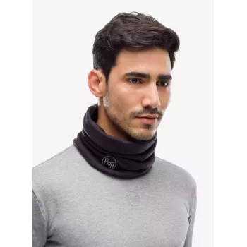 Braga de cuello Buff Multifunctional Sling Heavyweight de lana merino — negra, sin costuras, elástica