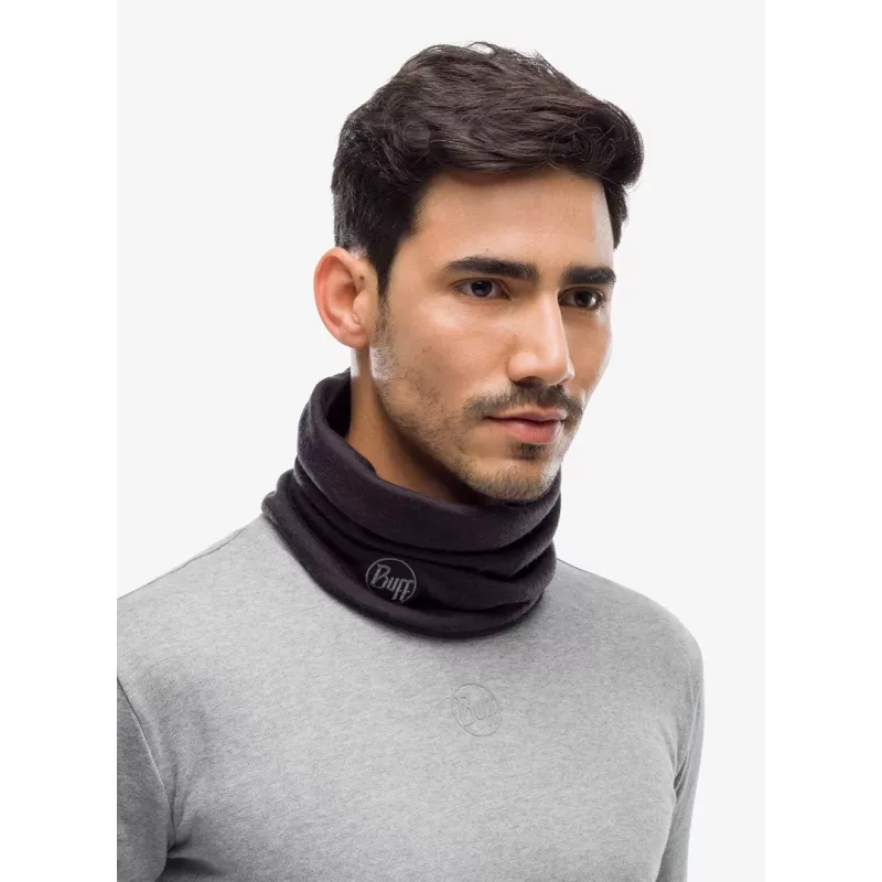 Braga de cuello Buff Multifunctional Sling Heavyweight de lana merino — negra, sin costuras, elástica