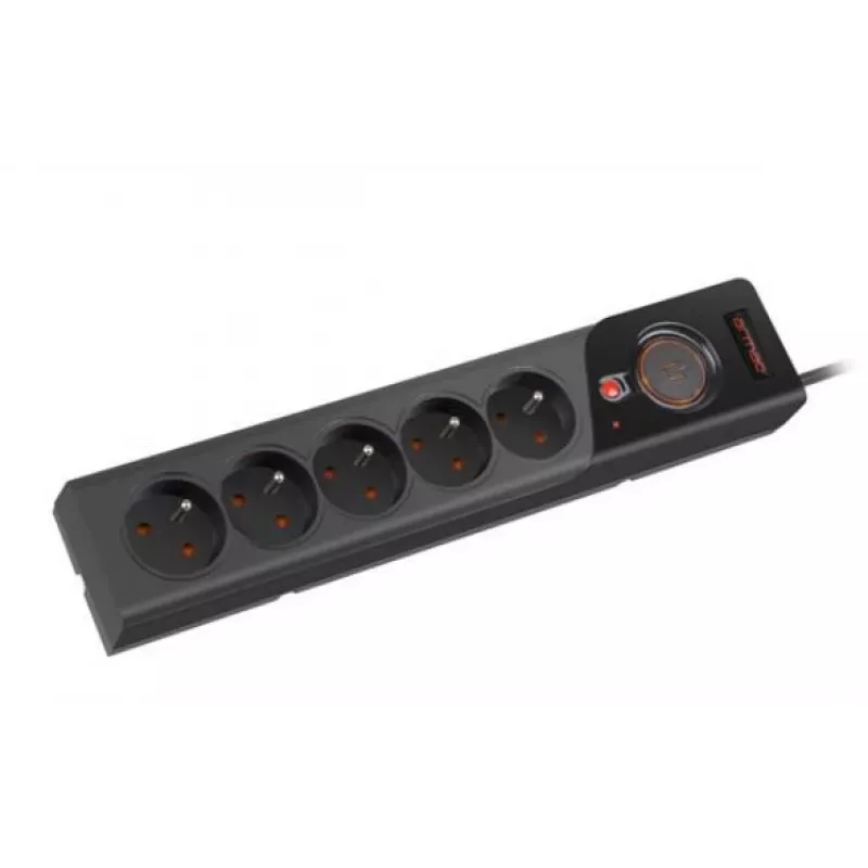 Regleta de enchufes Armac Z5 negra 5 tomas AC 250 V 5 m