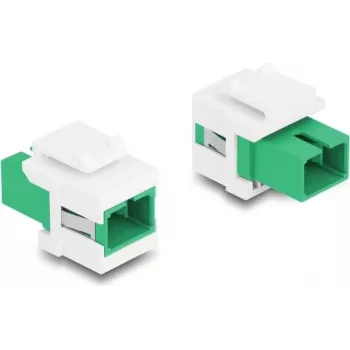 Módulo Keystone DELOCK 87120 adaptador plano SC de un puerto, verde/blanco, 16,5×27,4×21,9 mm