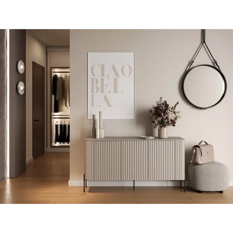 Cómoda cama meble VERA 150x40x80 cm, cashmere mate, tablero de partículas, marco de 16 mm