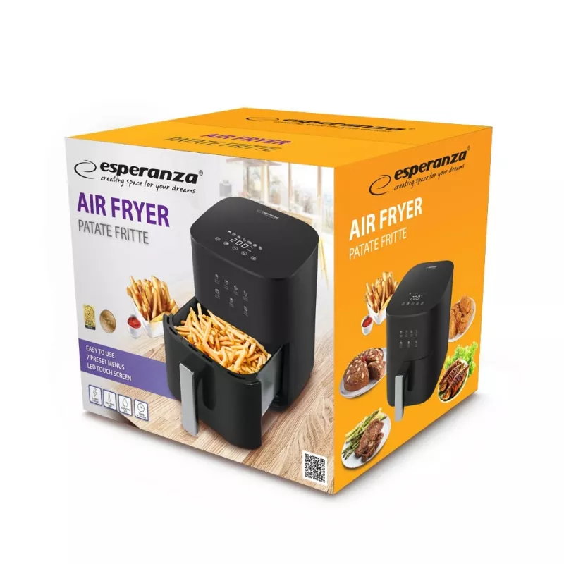 Esperanza EKA002 Patate Fritte freidora sin grasa, 3,5 L, 1350 W, negro