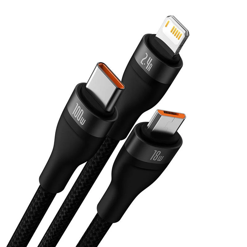 Cable USB Baseus SUP0003351 1,2 m USB A USB C/Micro USB-A/Lightning negro