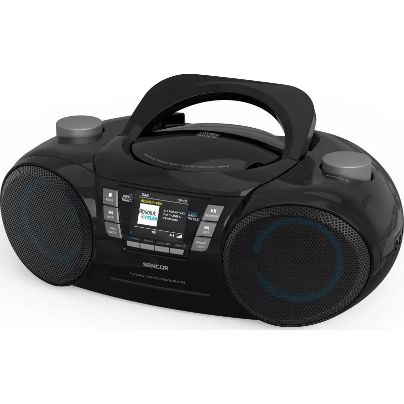 Sencor SPT 6510DB boombox portátil DAB+, CD/MP3/USB/SD, Bluetooth 5.3, FM RDS, 16 W, negro